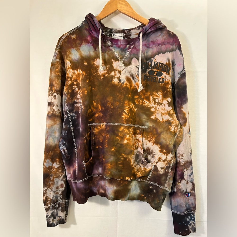 Champion Lightweight Phys Ed Tie-Dye Hoodie Size Medium